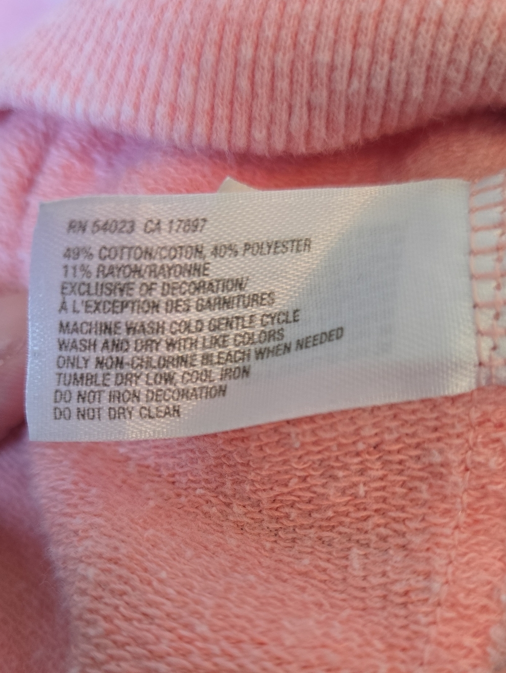 GAPfit Lightweight Heathered Peach Crewneck Lightweight Sweatshirt Top XL - Picture 9 of 9